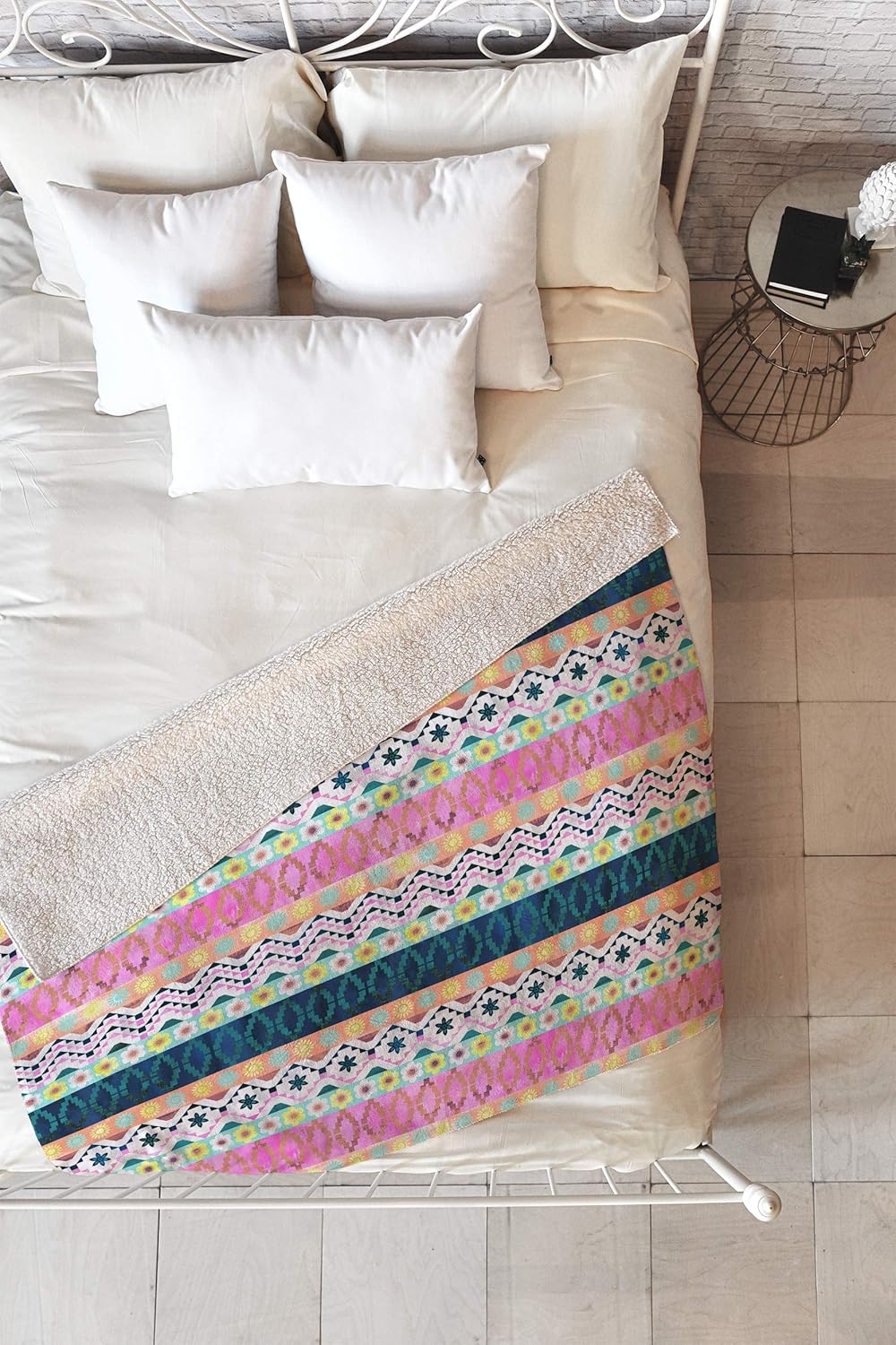 Tropical Indigo Sherpa Fleece Throw Blanket E2612