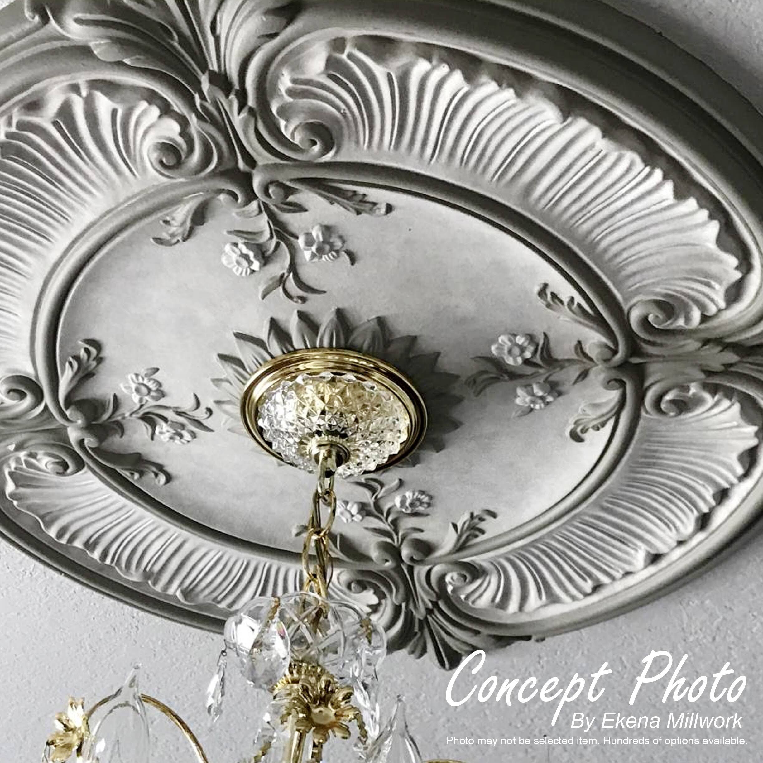 14 1/2x22OD x 2 3/4x22P Ceiling Medallion Hand-Painted R3633