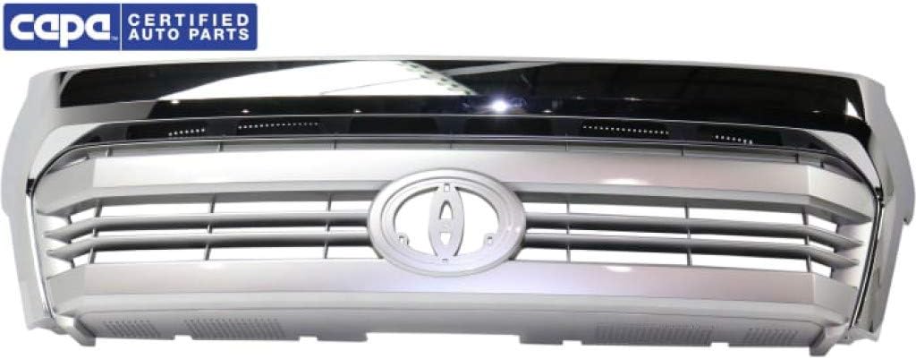 Painted Silver Shell/Gray Insert Grille Assembly with Chrome Molding and Front Emblem V381