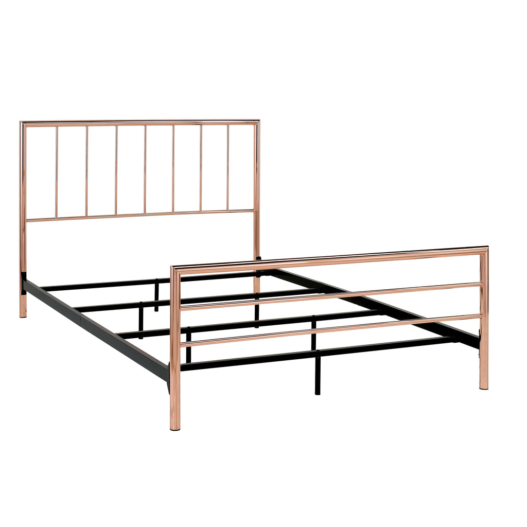 California King Rose Gold Metal Bed M8366