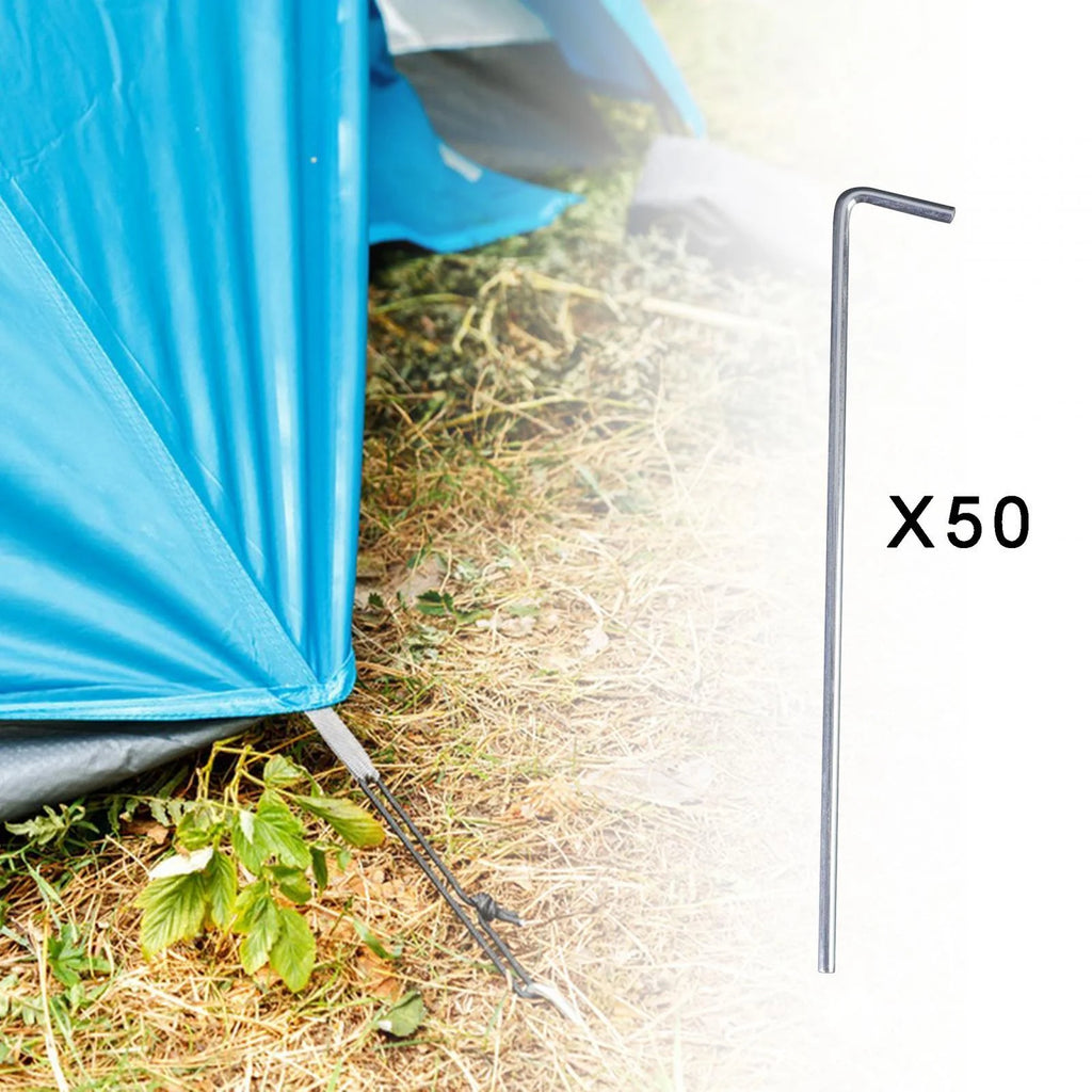 50 Pieces Aluminum Alloy Tent Pegs 200mm I8012