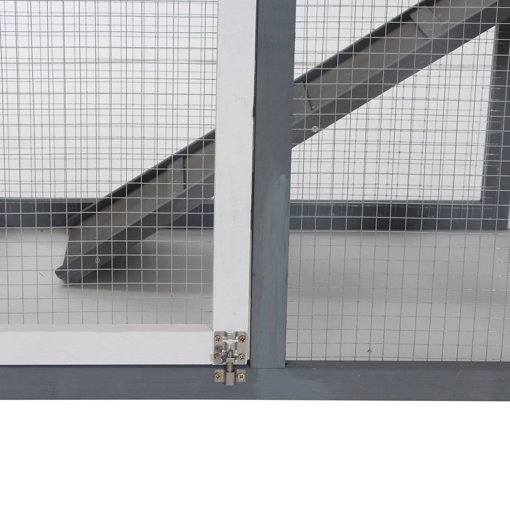 Outdoor Wooden Rabbit Hutch with Run O67141