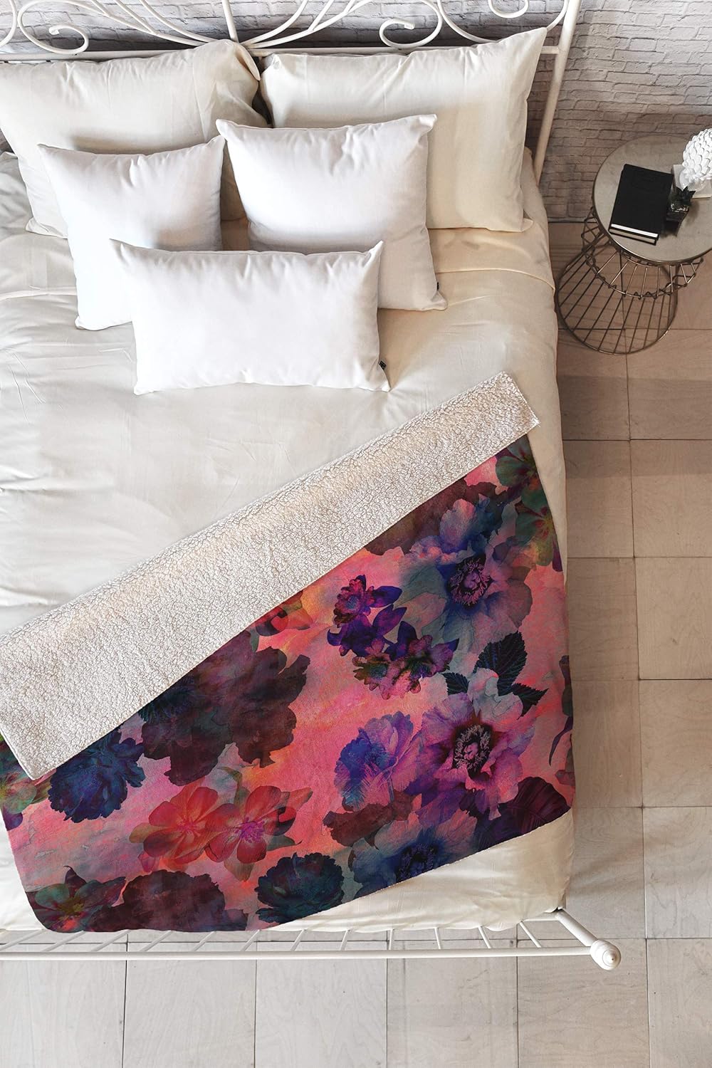 Tropical Indigo Sherpa Fleece Throw Blanket E2612
