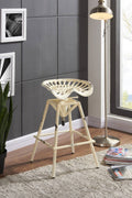 Antique White Adjustable Metal Barstool U679429