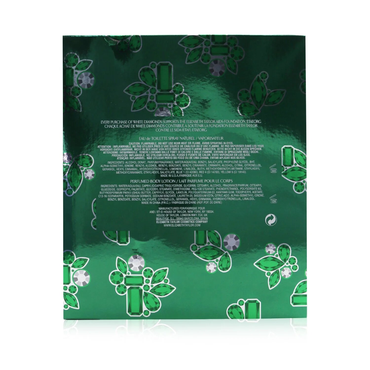 Diamond & Emerald Eau De Toilette Spray 100ml/3.3oz + Perfumed Body Lotion 100ml/3.3oz 2pcs E2327