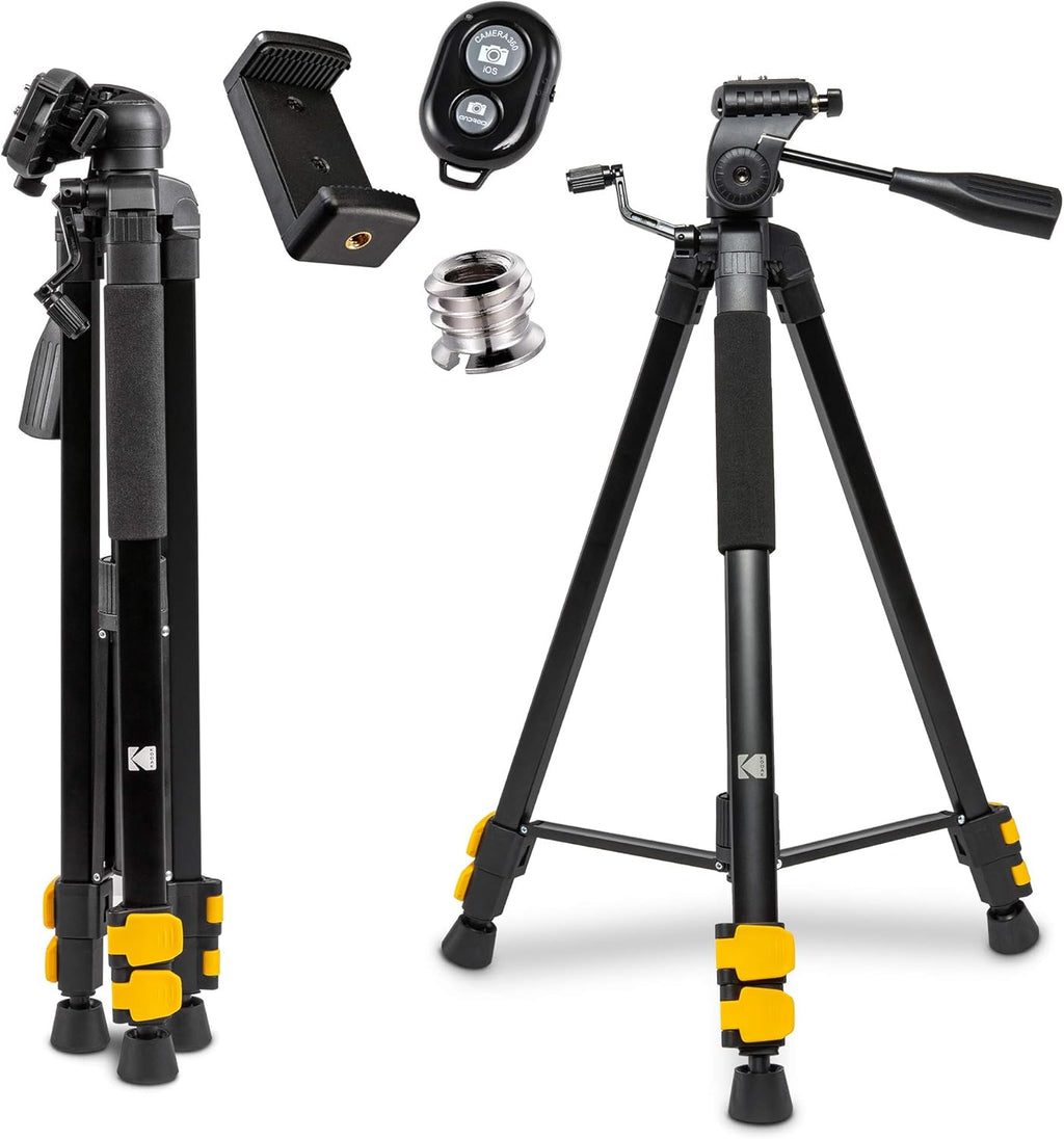 62" Compact 3-Section Flip-Lock Aluminum Tripod with Remote, Carry Case P240538