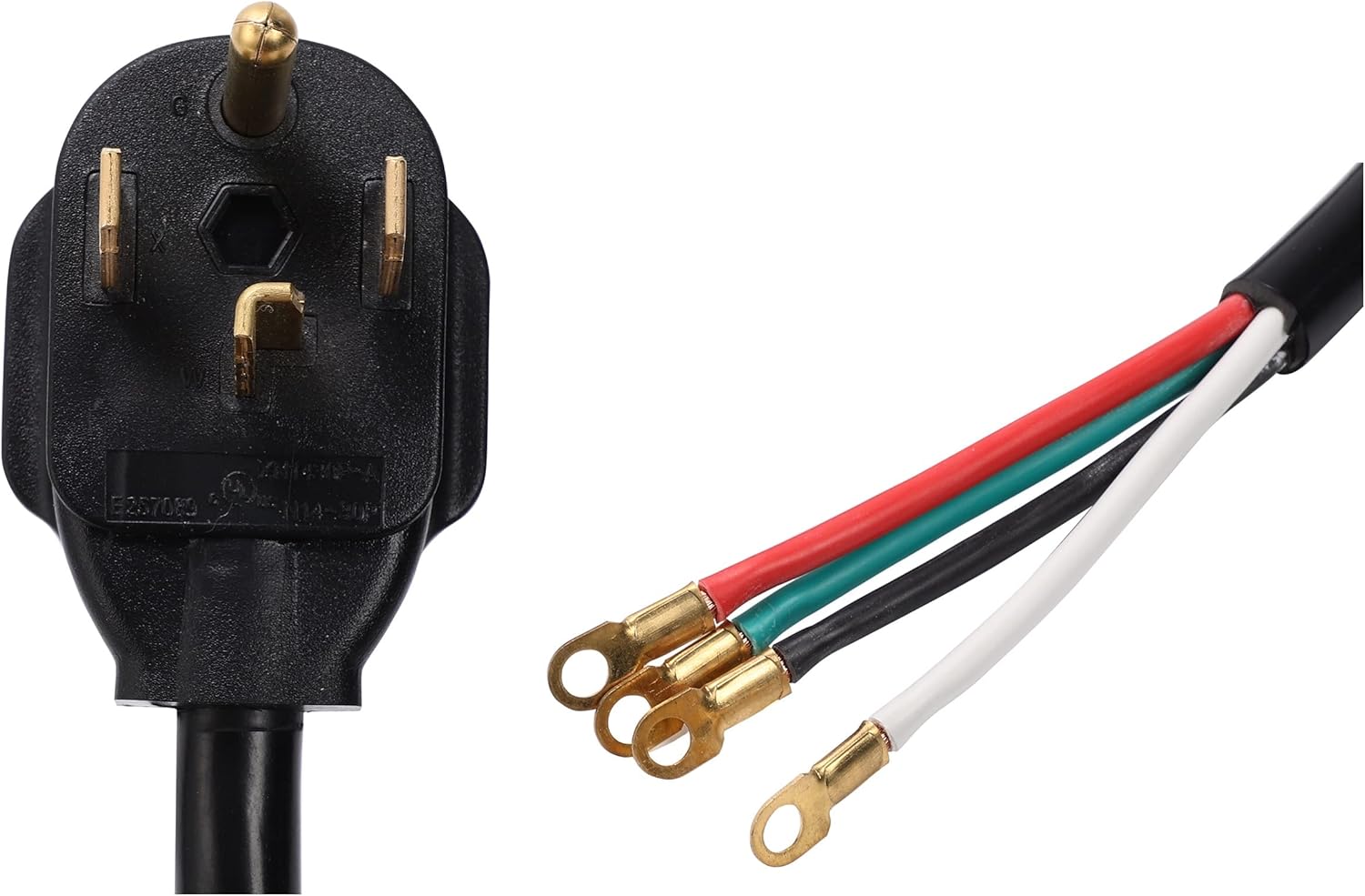 14-30P 4 Prong 10 Feet 10 AWG 30 Amp Dryer Cable Cord, Pack of 2 R599739