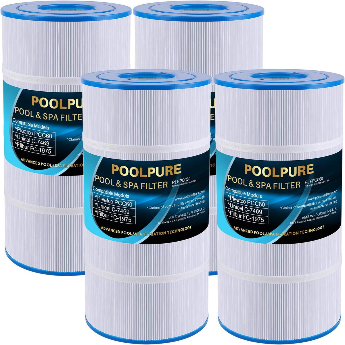 4 Pack 60 sq. ft. Filter Cartridge E64427