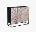 2 Door Metal & Wood Cabinet Q584