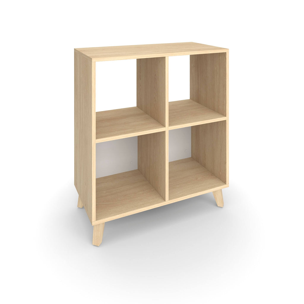 Light Walnut Modern Cube Bookcase B302