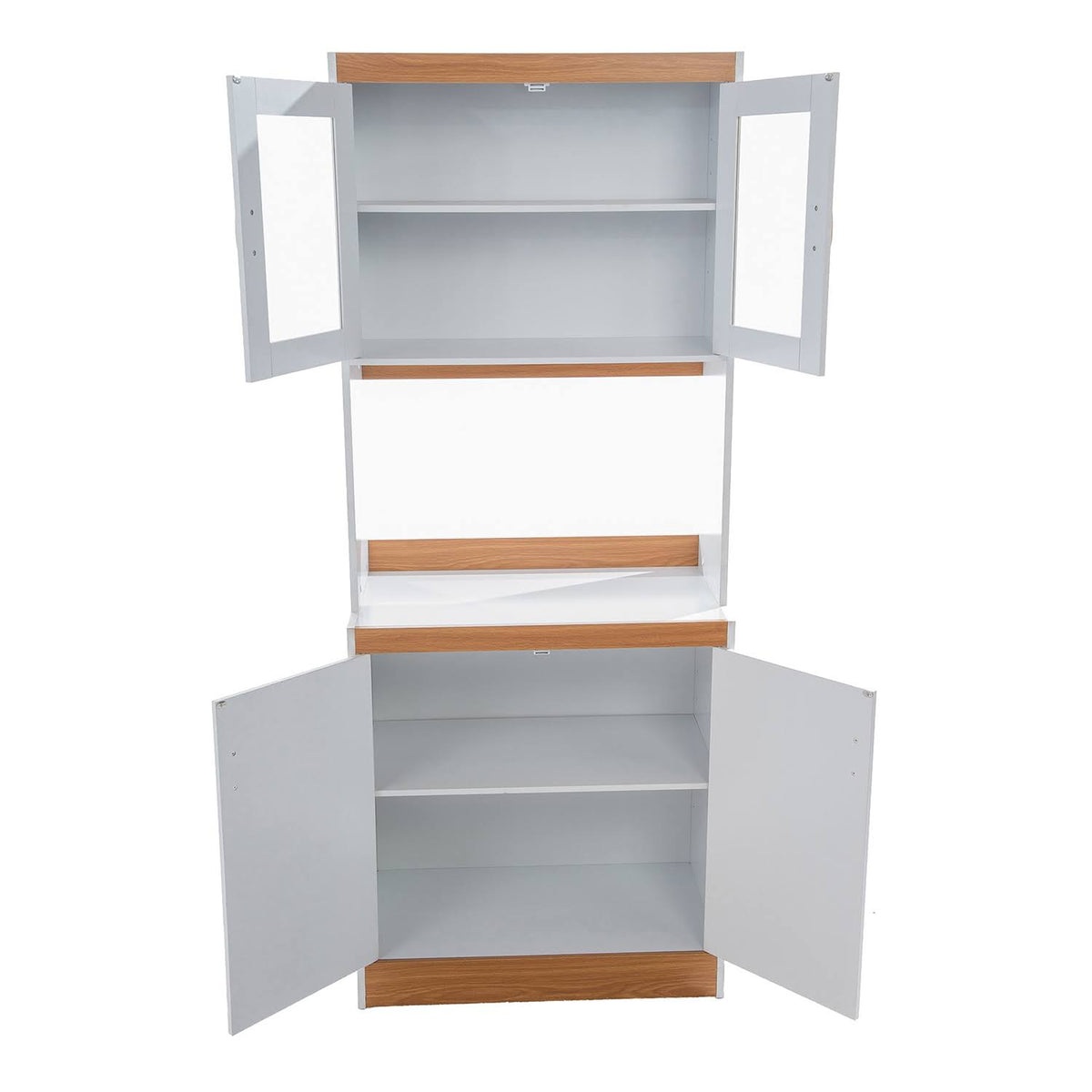 White Kitchen Cabinet with Glass Doors F7224