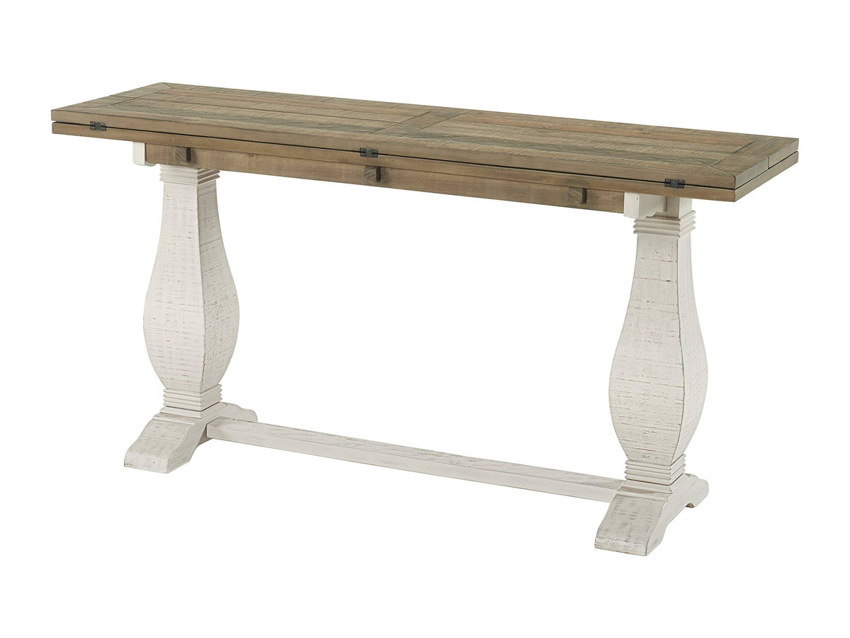 White Stain Pedestal Flip Top Sofa Table U76638