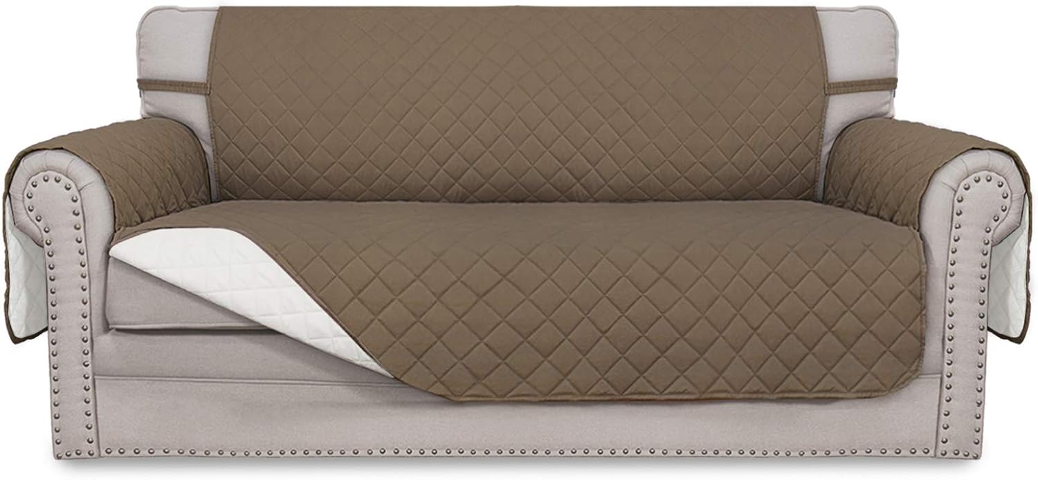 Sofa Slipcover Reversible Water Resistant Couch Cover with Elastic Straps Q591863