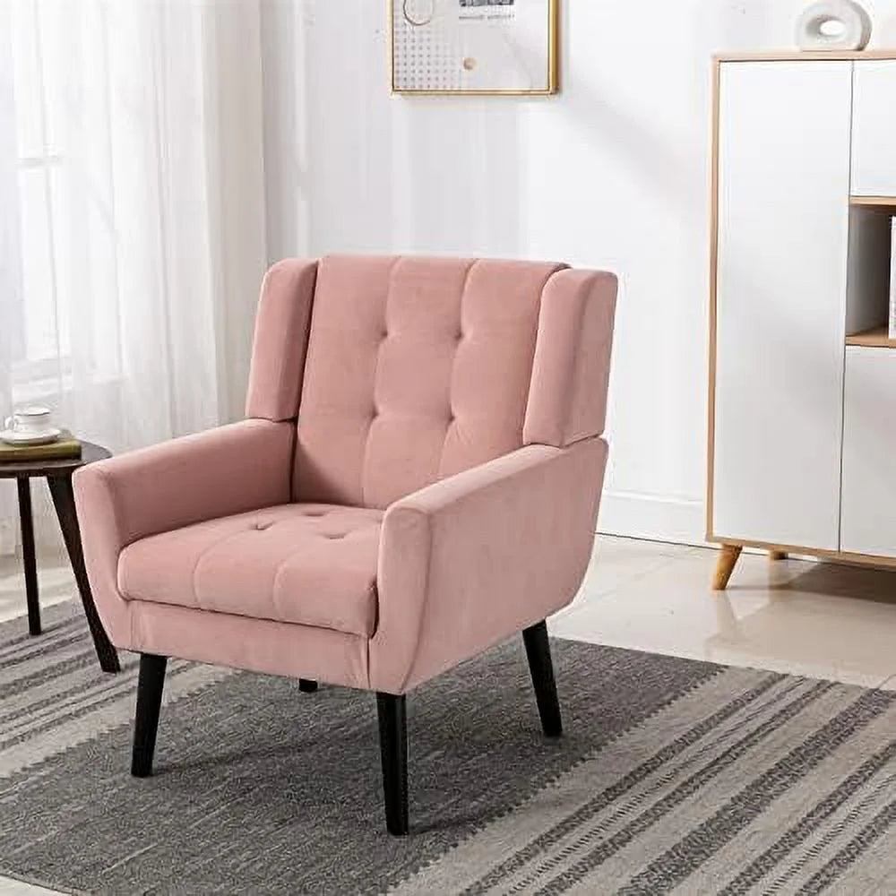Lavender Velvet Accent Chair with Arms D995498