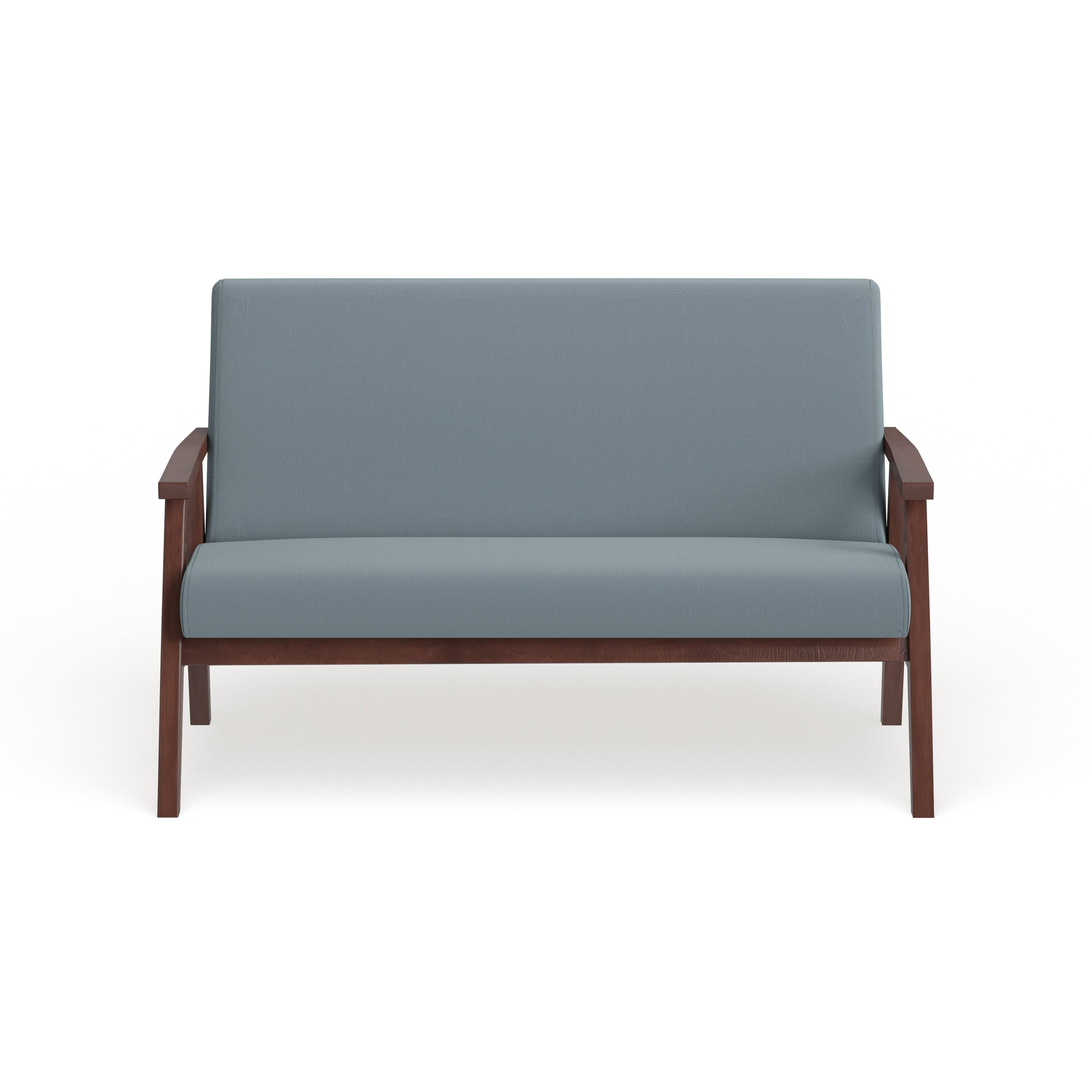 White Fabric Settee Loveseat Z296
