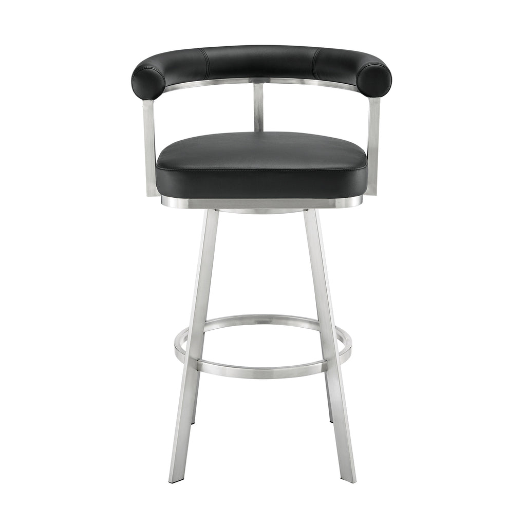 Black/Chrome Swivel Bar Stool K13771