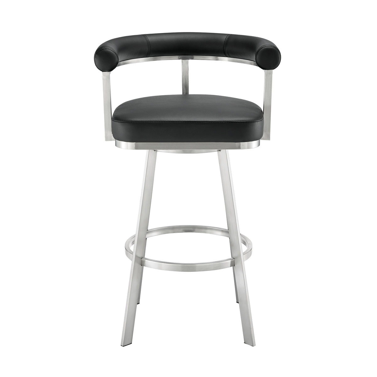 Black/Chrome Swivel Bar Stool K13771