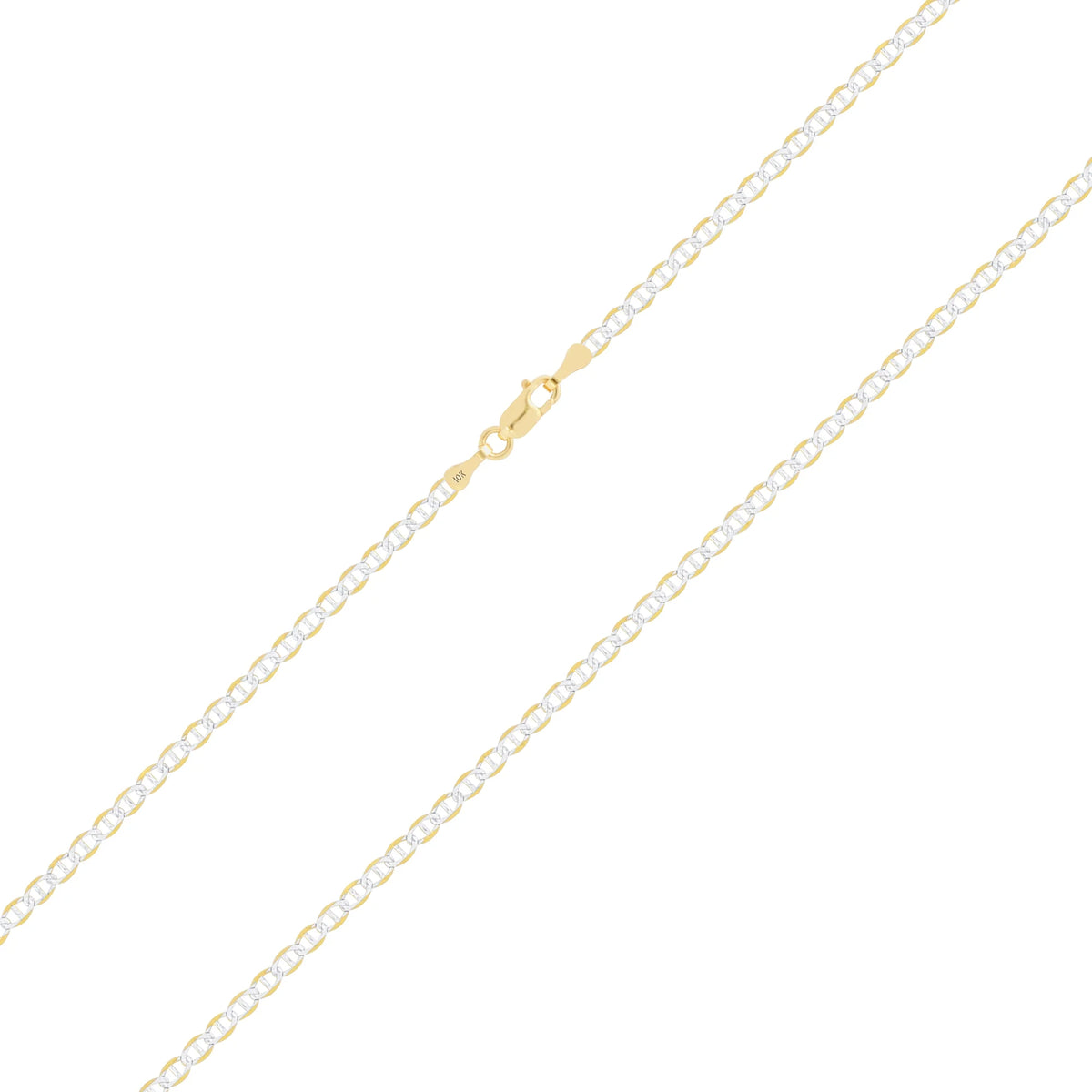 10k Yellow Gold 2.5mm Solid Mariner Anchor Link Chain Necklace 16" - 26" A274382