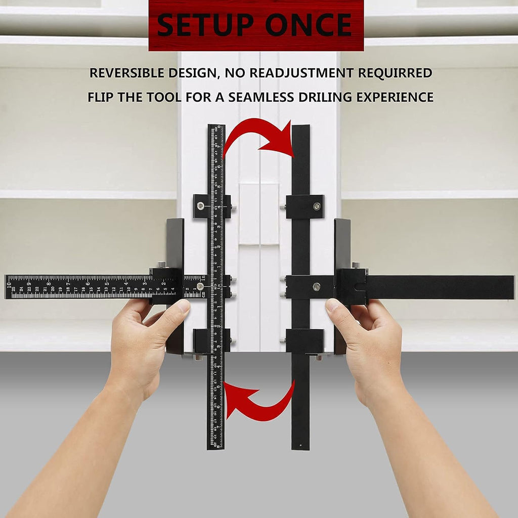 Aluminum Alloy Adjustable Drill Guide Template Tool for Cabinet Hardware Installation R795