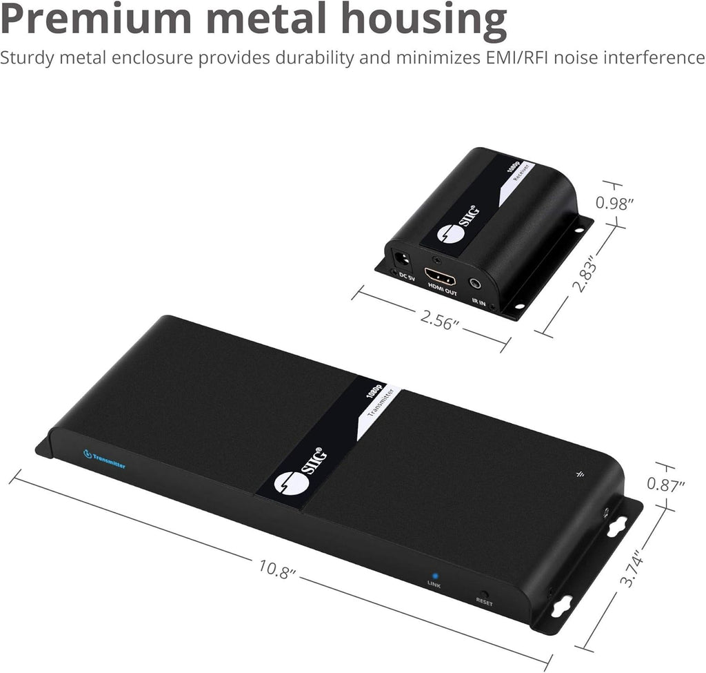 1080p HDMI Extender Splitter Over CAT5e/CAT6 Ethernet, 1x8 Port with IR Extension and EDID P630093