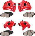 Red Powder Coated Brake Calipers with Ceramic Brake Pads Kit S245073