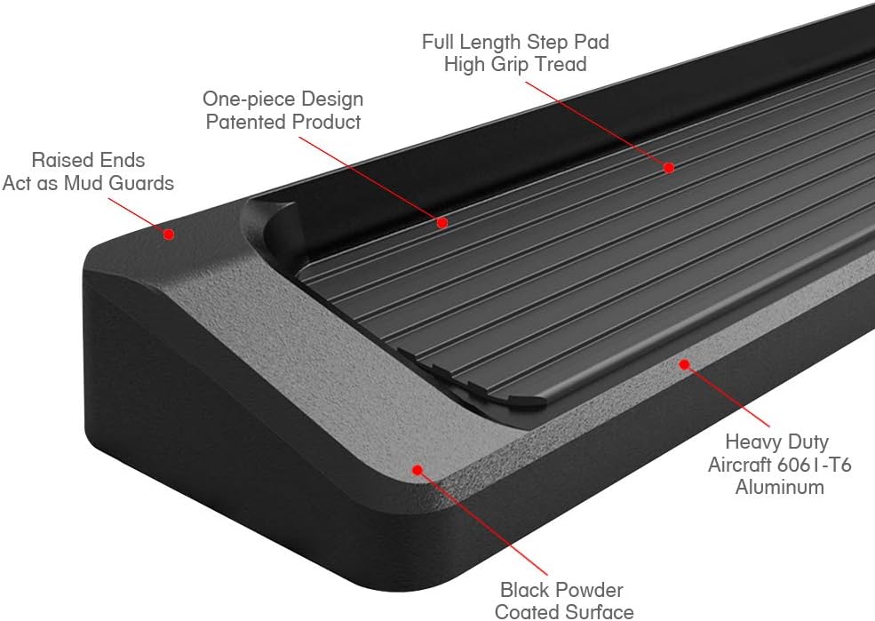 6 Black Eboard Running Boards K1632