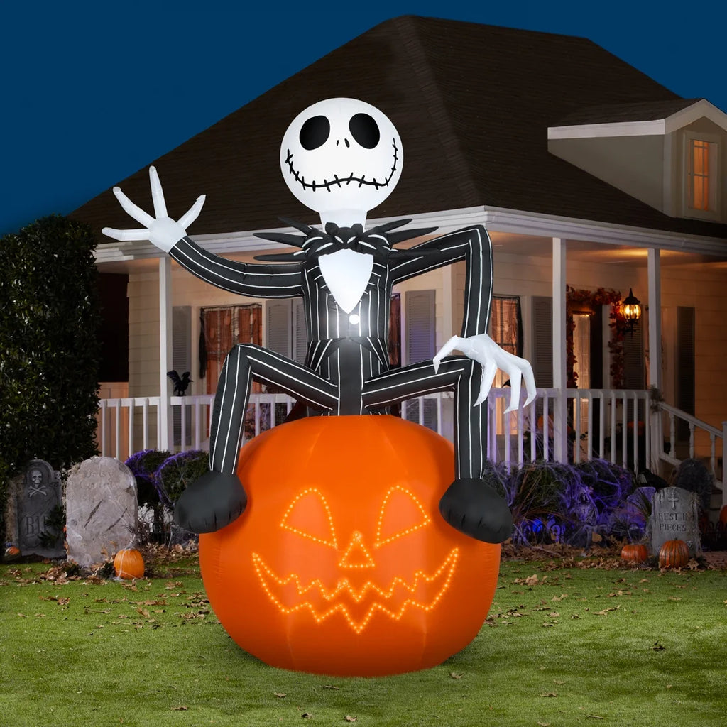 Jack Skellington on Pumpkin Halloween with Micro LED Lights X61037