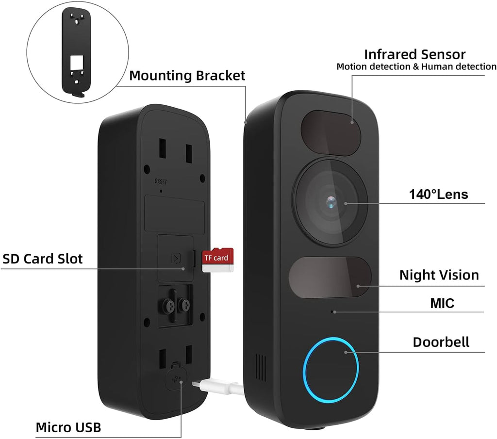 Wired Video Doorbell Camera with 2-Way Audio P935967