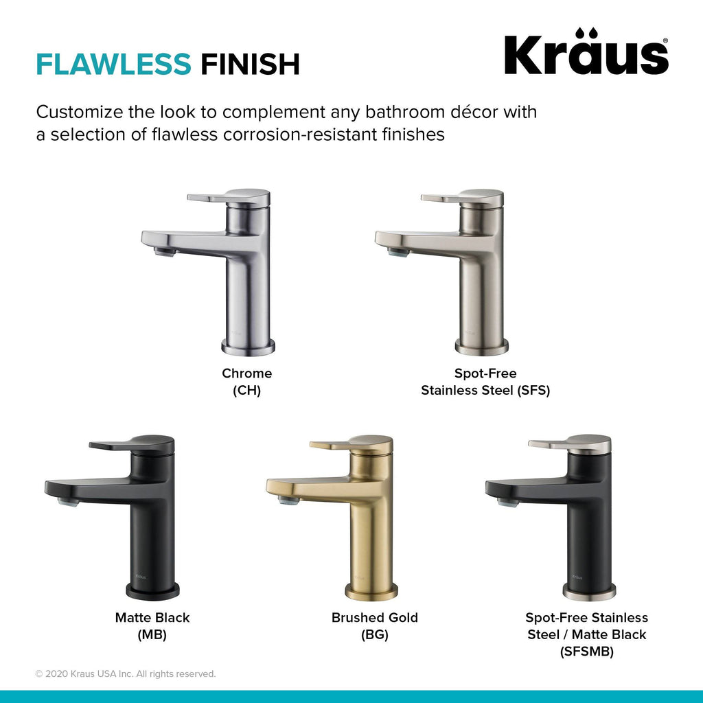 Single Handle Bathroom Faucet - Stainless Steel B924