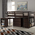 Twin Size Loft Bed with Desk and Storage Cabinet V465